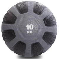 М'яч медичний медбол Zelart Medicine Ball FI-0898-10 10кг чорний-сірий