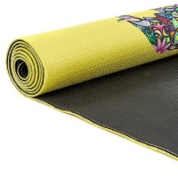 Килимок для йоги Джутовий (Yoga mat) Record FI-7157-6 розмір 183x61x0,3см принт Слон та Лотос