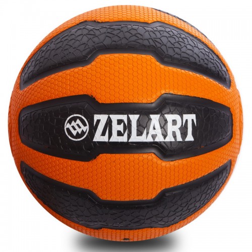 М'яч медичний медбол Zelart Medicine Ball FI-0898-7 7кг чорний помаранчевий