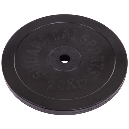 Млинці (диски) гумові SHUANG CAI SPORTS ТА-2188-20 30мм 20кг чорний