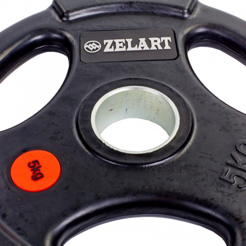 Блины (диски) обрезиненные Zelart Z-HIT TA-5160-5 51мм 5кг черный