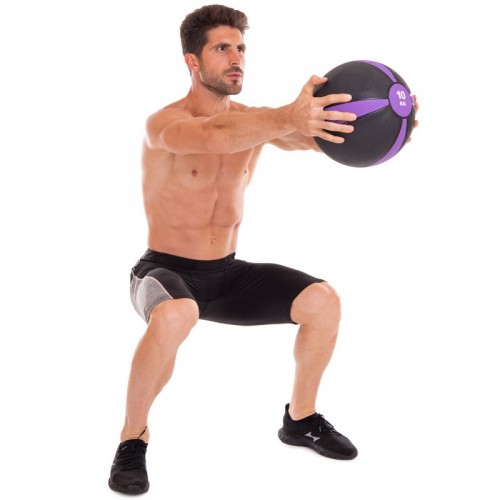 М'яч медичний медбол Zelart Medicine Ball FI-5122-10 10кг сірий-фіолетовий
