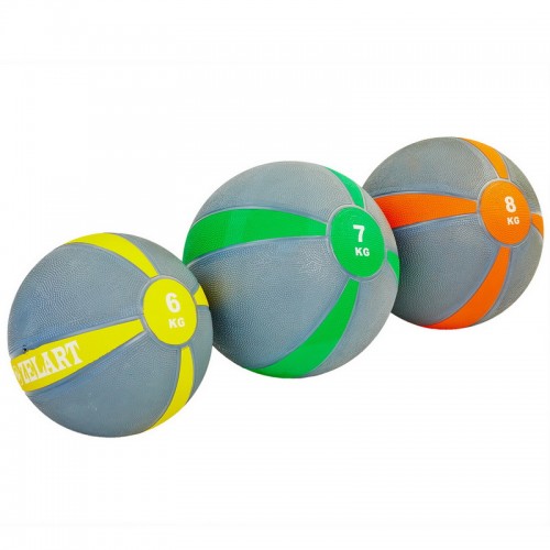М'яч медичний медбол Zelart Medicine Ball FI-5122-7 7кг сірий-зелений