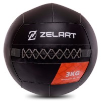 Мяч волбол для кроссфита и фитнеса Zelart WALL BALL TA-7822-3 вес-3кг черный