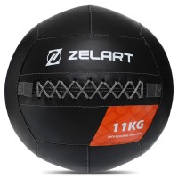 Мяч волбол для кроссфита и фитнеса Zelart WALL BALL TA-7822-11 вес-11кг черный