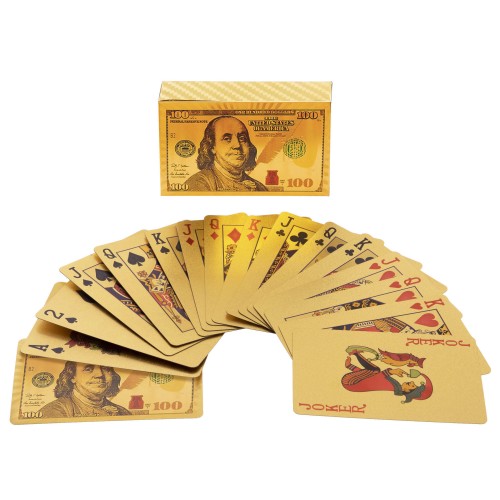 Карти гральні покерні SP-Sport GOLD 100 DOLLAR IG-4568 54 картки