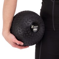 М'яч набивний слембол для кросфіту рифлений Record SLAM BALL FI-7474-2 2кг чорний