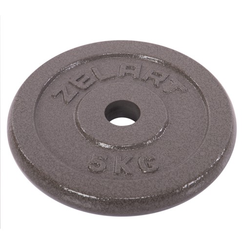 Блины (диски) стальные d-30мм Zelart TA-7789-5 5кг серый