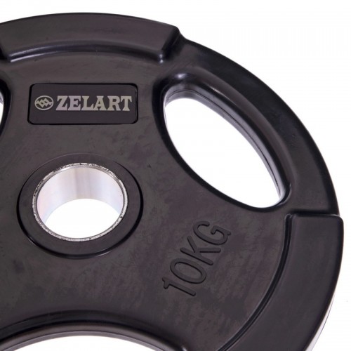 Блины (диски) обрезиненные Zelart Z-HIT TA-5160-10 51мм 10кг черный
