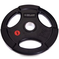 Млинці (диски) гумові Zelart Z-HIT TA-5160-10 51мм 10кг чорний