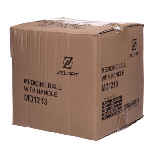 М'яч медичний медбол із двома ручками Zelart FI-2619-3 3кг сірий-рожевий