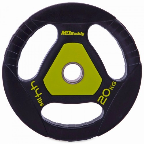 Блины (диски) полиуретановые Zelart TA-2677-20 51мм 20кг черный-салатовый
