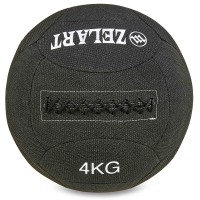 М'яч набивний для крофіту волбол WALL BALL Zelart FI-7224-4 4кг чорний