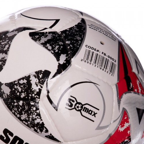 Мяч футбольный SOCCERMAX FIFA FB-0003 №5 PU белый-серый-красный