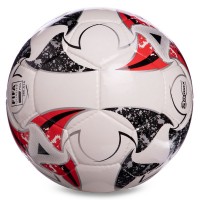 М'яч футбольний SOCCERMAX FIFA FB-0003 №5 PU білий-сірий-червоний