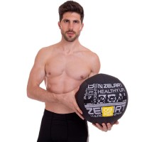 Мяч набивной для кросфита волбол WALL BALL Zelart FI-2637-9 9кг черный