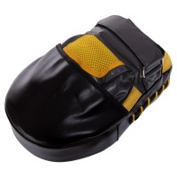 Лапа Вигнута для боксу та єдиноборств Zelart BO-7254 25x18x8см 1шт чорний-сірий-жовтий