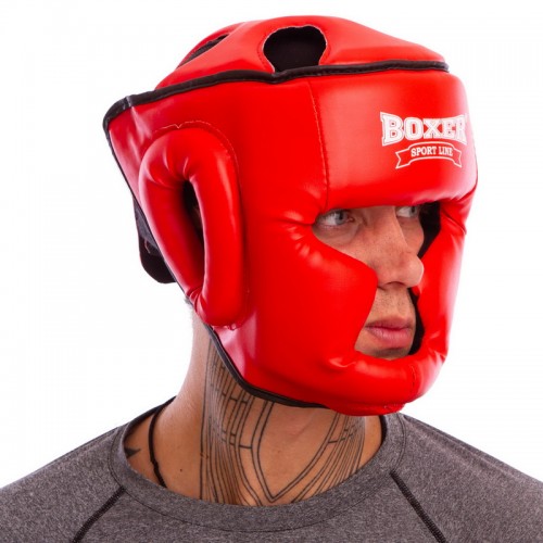 Шолом боксерський з повним захистом Кожвініл BOXER 2036 М-L кольору в асортименті