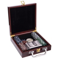 Набор для покера в деревянном кейсе SP-Sport IG-6641 100 фишек