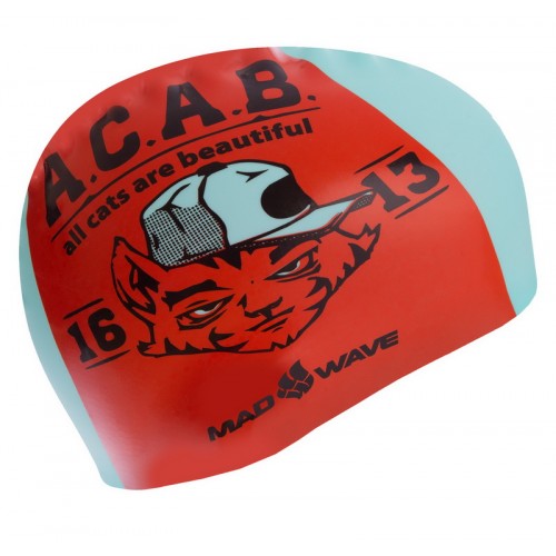 Шапочка для плавання MadWave ACAB M055823000W бірюзовий-оранжевий