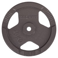 Блины (диски) стальные с хватом d-30мм Zelart TA-7790-20 20кг черный