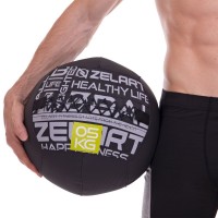М'яч набивний для крофіту волбол WALL BALL Zelart FI-2637-5 5кг чорний