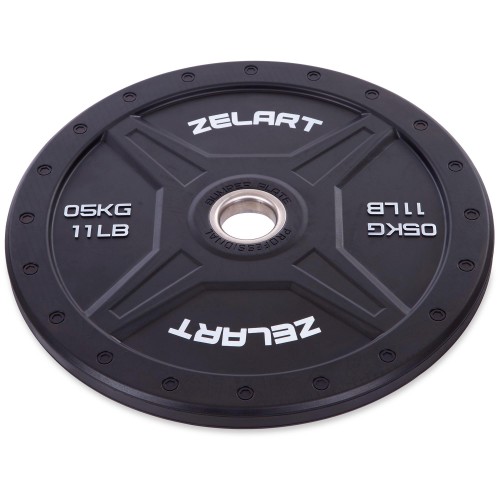 Млинці (диски) бамперні для кросфіту Zelart Bumper Plates TA-2258-5 51мм 5кг чорний