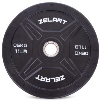 Млинці (диски) бамперні для кросфіту Zelart Bumper Plates TA-2258-5 51мм 5кг чорний