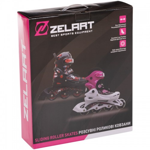 Роликовые коньки раздвижные Zelart Z-2923 размер 30-37 цвета в ассортименте