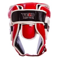 Шлем боксерский открытый с усиленной защитой макушки кожаный VELO VL-8195 M-XL цвета в ассортименте