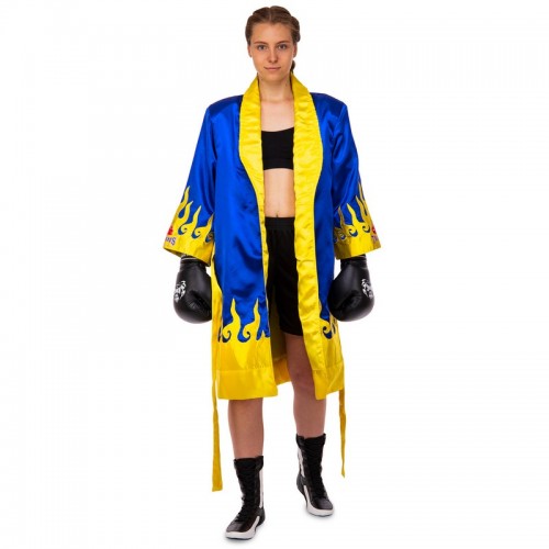 Халат боксерський TWINS FTR-2 M-XL синій-жовтий