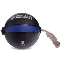 Мяч медицинский Tornado Ball Zelart FI-5709-3 3кг черный-зеленый