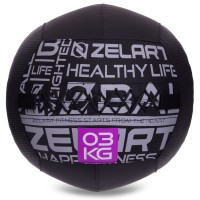 М'яч набивний для крофіту волбол WALL BALL Zelart FI-2637-3 3кг чорний