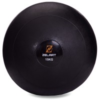 М'яч медичний слембол для кросфіту Zelart SLAM BALL FI-2672-15 15кг чорний