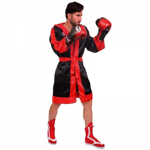 Халат боксерский с капюшоном TWINS FTR-3 M-XL черный-красный