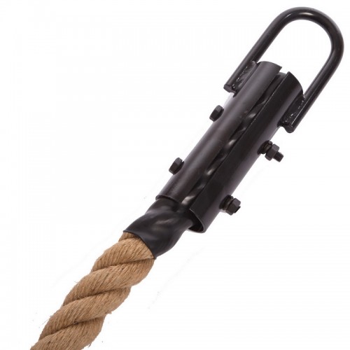 Канат спортивный для лазанья с креплением COMBAT BATTLE ROPE Zelart FI-0909-15 15м коричневый