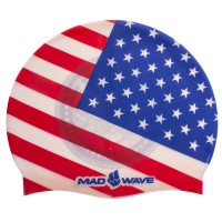 Шапочка для плавания MadWave USA M055303000W синий-красный