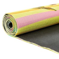 Коврик для йоги Джутовый (Yoga mat) Record FI-7157-5 размер 183x61x0,3см принт Птицы