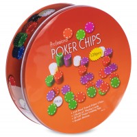 Набор для покера в круглой металлической коробке SP-Sport IG-6617 120 фишек