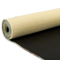 Килимок для йоги Джутовий (Yoga mat) Record FI-7157-2 розмір 183x61x0,3 см з квітковим принтом