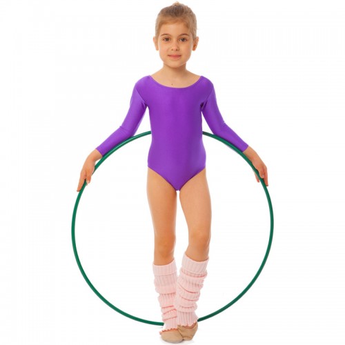 Купальник для танців та гімнастики з довгим рукавом Lingo CO-2477 SL фіолетовий