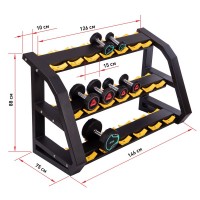 Стойка для гантелей трехъярусная LI NUO TA-3859 размер-88x145x75см