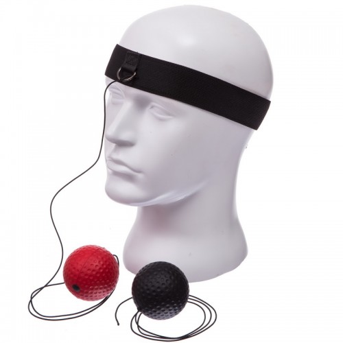 Пневмотренажер для бокса с двумя мячами fight ball SP-Sport BO-1660 черный-красный