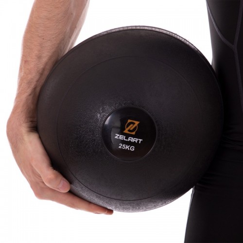 Мяч медицинский слэмбол для кроссфита Zelart SLAM BALL FI-2672-25 25кг черный
