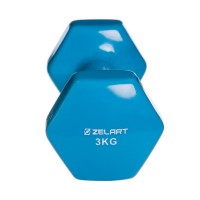 Гантель для фітнесу з вініловим покриттям Zelart TA-2777-3 1шт 3кг кольору в асортименті