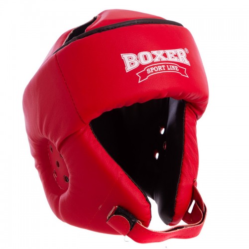 Шолом боксерський відкритий з посиленим захистом верхівки шкірвініл BOXER 2030 ML кольору в асортименті