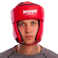 Шолом боксерський відкритий з посиленим захистом верхівки шкірвініл BOXER 2030 ML кольору в асортименті