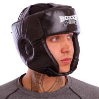 Шлем боксерский открытый кожаный BOXER 2027 M-L цвета в ассортименте