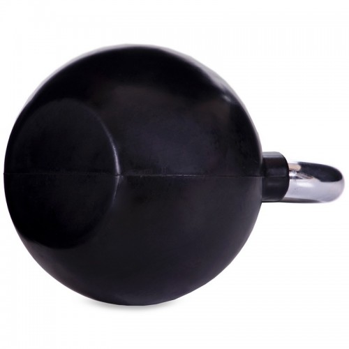 Гиря гумова з хромованою ручкою Zelart ТА-5162-30 вага 30кг чорний