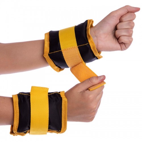 Утяжелители-манжеты для рук и ног Zelart ZA-2072-1 2x0,5кг желтый
